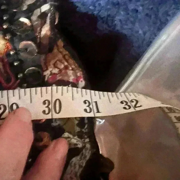 Chicos size 1 black embroidered India batik print long midi skirt. EUC. - Picture 8 of 10